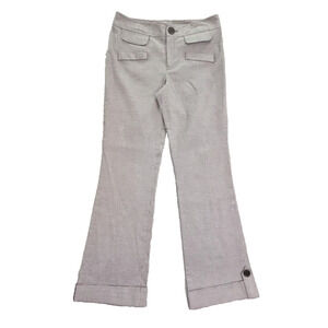 Tyler Boe Pants Women's 8 Black Houndstooth Cuffed Quiet Luxury Old Money Boho